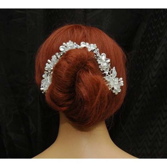 Boho Pearl Butterfly Bridal Hair comb Headpiece Wedding - Picture 5 of 6